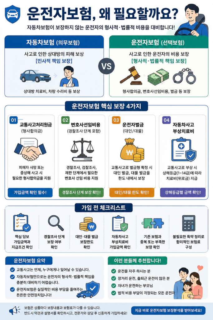 운전자보험 담보 분석, 가입 전 꼭 확인해야 할 핵심 보장은?